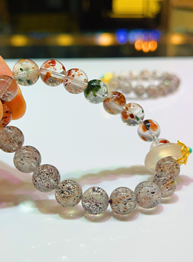 古风国风天然碧玺黑云母手链