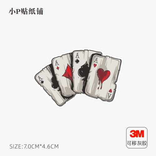3m扑克死飞防水材质旅行箱贴纸