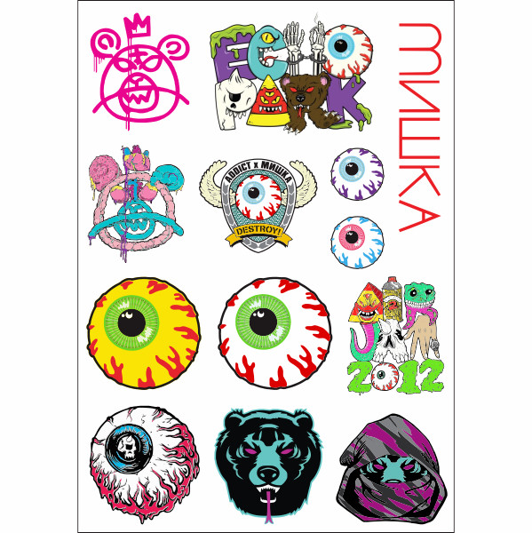 眼球mishaka旅行箱电脑笔记本朋克吉他潮牌车贴改装贴纸防水贴纸,3C数码配件,笔记本个性小贴纸,淘宝优惠券,粉丝福利购,淘宝优惠卷