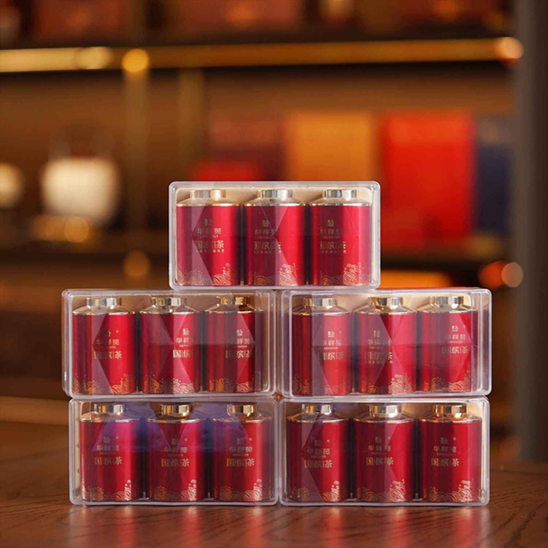 福建华祥苑茗茶茶叶小红罐2.5太姥银针亚克力盒3罐30g*5(2018年)
