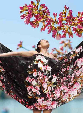 现货｜Pashmina帕斯米尔羊绒樱花围巾披肩英国定制原创手工狐小爱