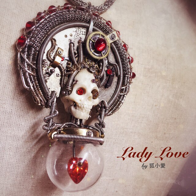 Present.Alone. LadyLove Skull Peach Winding Antique Mechanics Watch movements Necklace Shopkeeper Little Love Originalin the Accessories/Fashion Jewelry, Necklace  category - from Buy2taobao.com to provide professional Taobao agent buy service