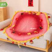雪球丁达尔渐变羊毛禧绒万象毯diy手工编织材料包马年红色盖毯钩