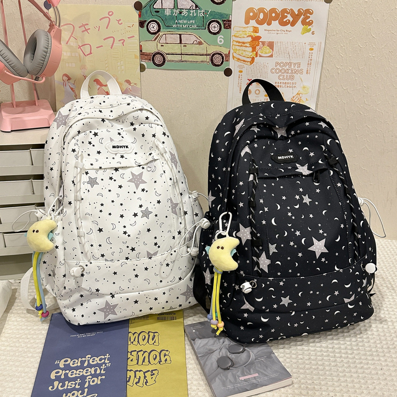 2026韩系小清新书包女大学生简约小碎花双肩包轻便时尚大容量背包