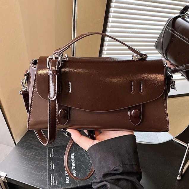 新款时尚高级感拼接复古包包女包百搭单肩包超火腋下包手提小方包,箱包皮具/热销女包/男包,腋下包,淘宝优惠券,粉丝福利购,淘宝优惠卷