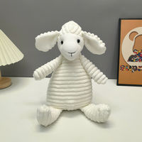 Cute girl plush toy, corduroy little pig doll, striped Ruth fox soothing doll gift thumbnail 4
