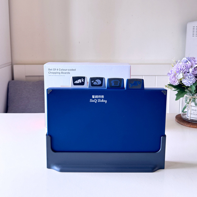 INS北欧风简易蓝色分类菜板套装案板婴儿辅食食品级塑料砧板