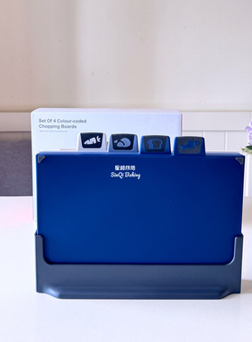 出口 INS北欧风简易蓝色分类菜板套装案板婴儿辅食食品级塑料砧板