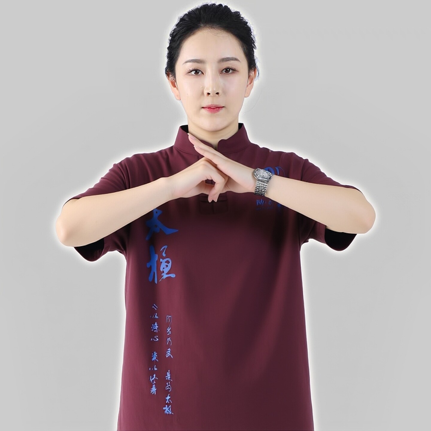 陈正雷太极拳纯棉长短袖体恤衫男女同款藏蓝色枣红武术服练功恋拳