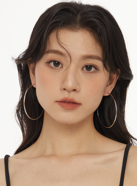 PDO 欧美耳圈大圆圈素圈潮气质圈圈款圆环形极简欧美夸张耳环女