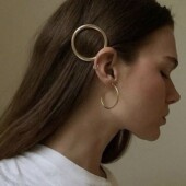 925银针ins耳圈极简冷淡个性 气质耳坠耳钉简约耳饰圆形圆圈耳环女