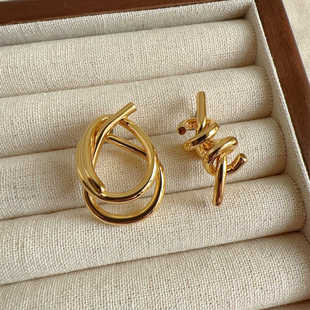 PDO 极简冷淡COS风耳钉不对称新款洋气小众耳饰女高级感气质耳环