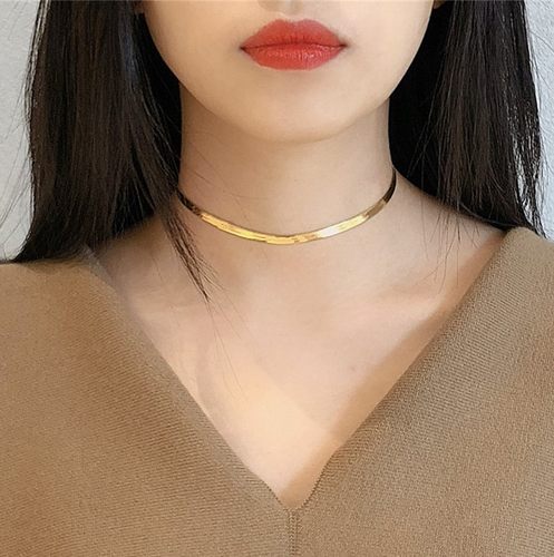 PDO18k金高级感极简ins项圈项链