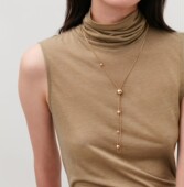 PDO 冷淡风气质极简小众设计师小球轻奢chic毛衣链长款 项链