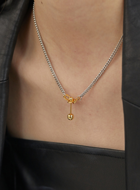 轻奢链条拼接金色小众锁骨项链