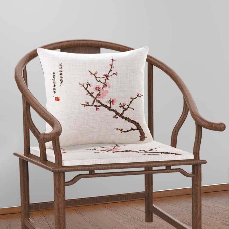 新中式坐垫抱枕中国风梅花靠背客厅沙发座椅垫榻榻米罗汉床睡觉垫,居家布艺,椅垫,淘宝优惠券,粉丝福利购,淘宝优惠卷