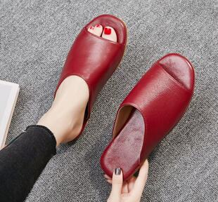 真皮牛皮凉拖鞋居家男女情侣室内家用防水防滑软底木地板皮拖鞋夏