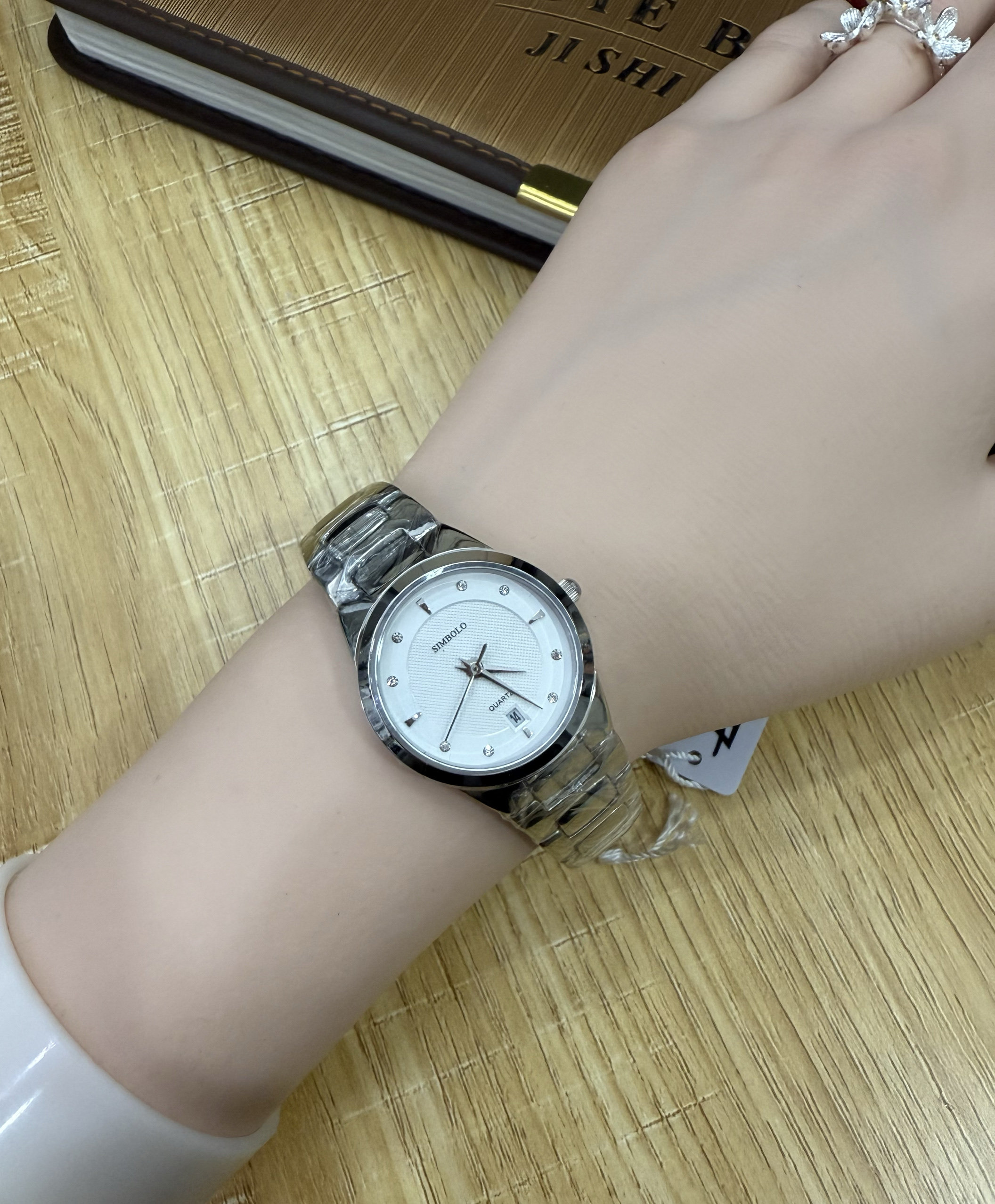 simbolo圣伯莱手表女表石英8553耐磨镜面精钢防水简约商务男女表