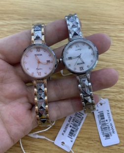 POSCER宝时捷手表女石英机芯手链贝壳粉面贝卡白面防水时尚8269L