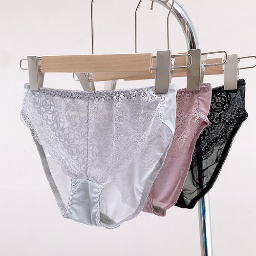 女式性感蕾丝中腰三角裤内裤高弹力丝滑透气可配同系列文胸