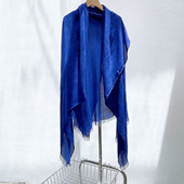 欧单大尺寸蓝紫色长方形大围巾休闲盖毯气质披肩可做桌布2006