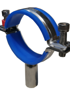 不锈钢衬胶皮垫管支架 蓝色橡胶垫卫生管夹Pipe Clamp Hanger