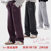 冬季 Disney女童运动裤 加绒洋气 休闲直筒工装 裤 子25秋季 儿童卫裤