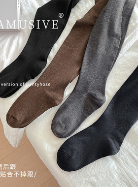 新版直角跟羊毛桑蚕丝秋冬保暖连裤袜带直脚跟修身纯身显瘦打底袜