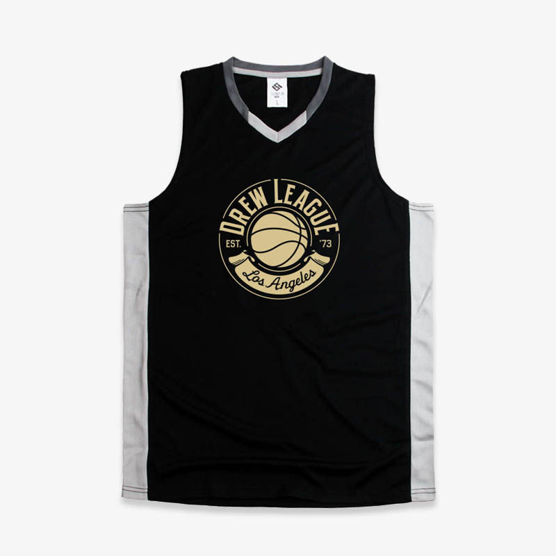 德鲁篮球服套装定制男黑白速干透气宽松运动简约比赛队服球衣背心