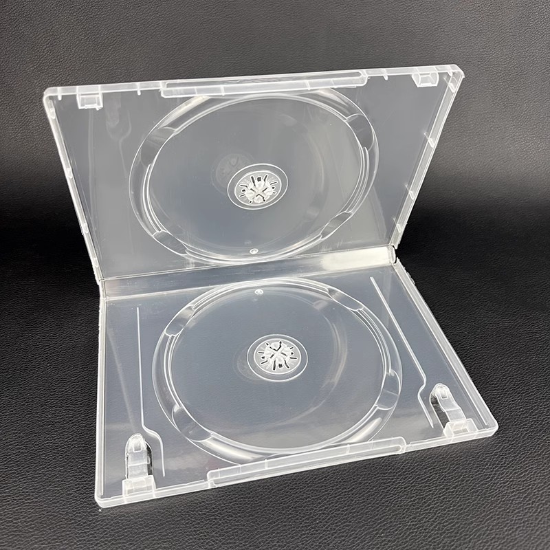 加厚长方形半透明CD盒DVD塑料光盘盒单片装光碟包装双片装收纳盒