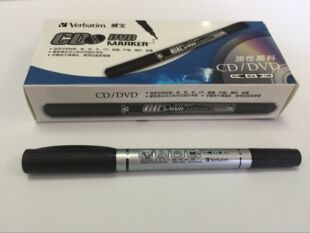 威宝促销Verbatim光盘油性双头记号笔 CD DVD 黑色书写光盘3支笔