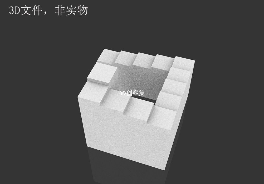 3d打印图纸3d图3d素材3d圆雕stl文件(彭罗斯三角阶梯)