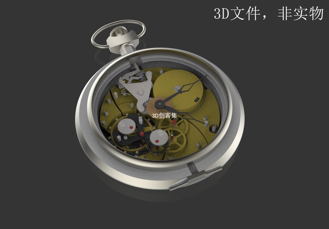 机械结构3d数据设计文件stp格式(机械怀表的完整装配)