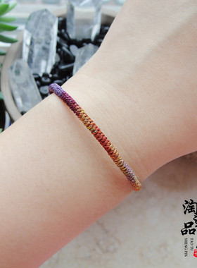 洒金九紫离火九乘金刚结红绳手链