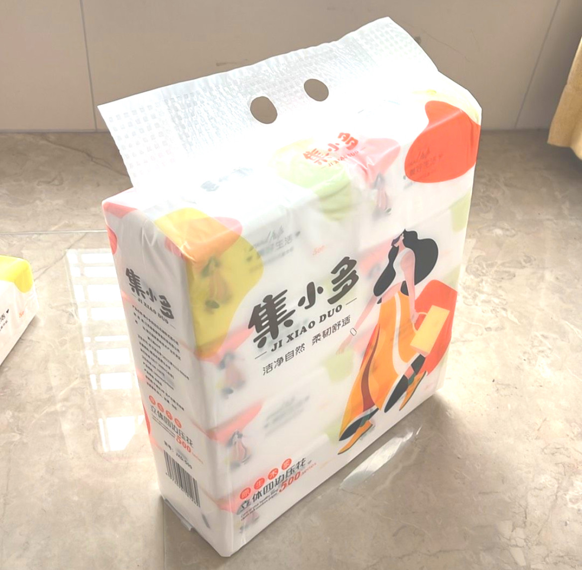 集小多180*140可湿水五层立体四面压花抽取式面纸100抽/包