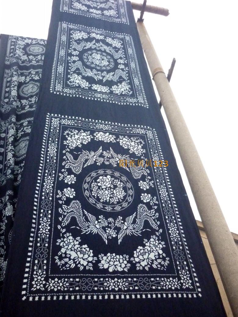 乌镇手工双面蜡染卡全棉餐厅桌布