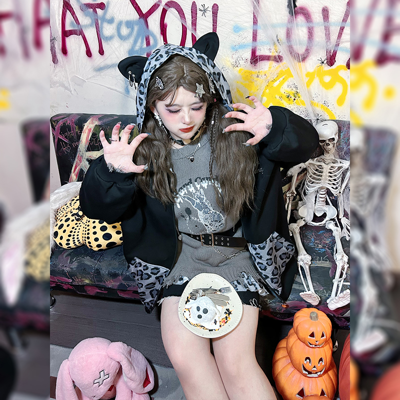 硬糖原创猫咪卫衣套装