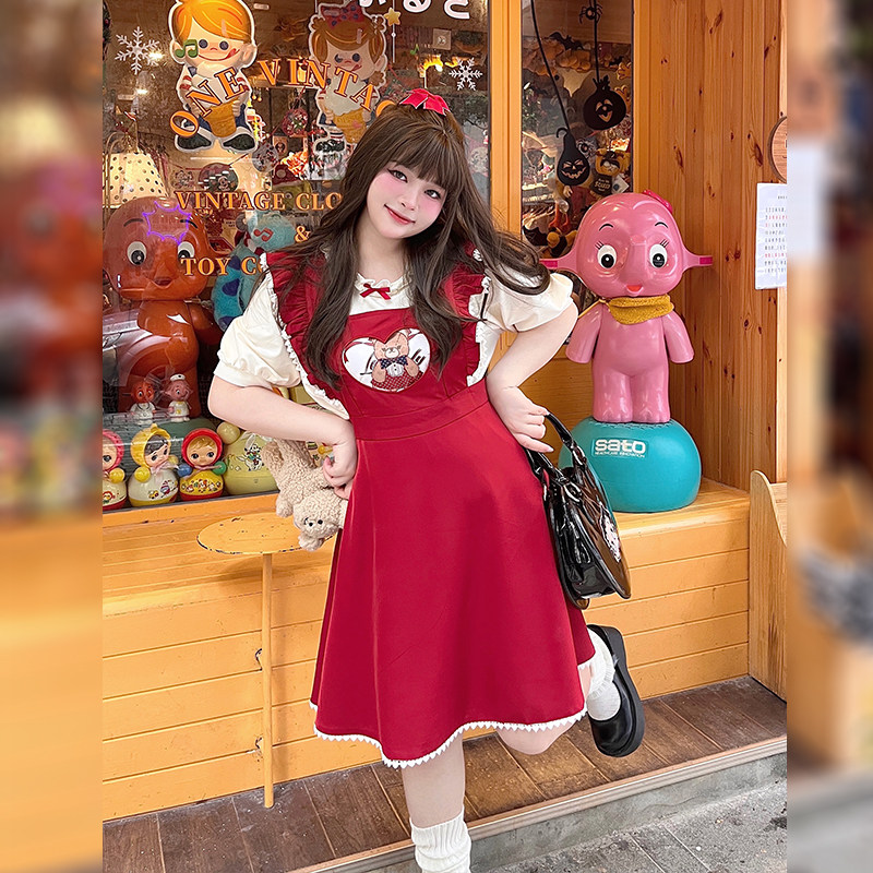 硬糖大码女装原创甜心少女微胖女生穿搭遮肉显瘦胖mm遮肚夏装套装,女装/女士精品,大码连衣裙,淘宝优惠券,粉丝福利购,淘宝优惠卷