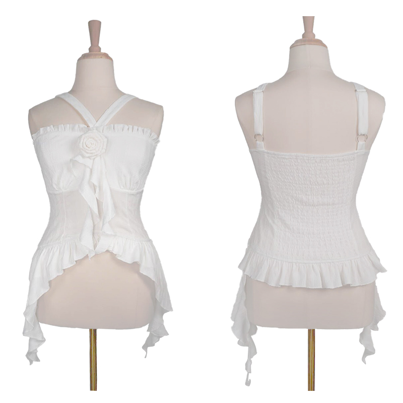 thumbnail for Hardcandy Hard Candy Plus Size Original Sweet and Spicy Foreign Slim Pure Yu Halterneck Suspender Rose Lake Smock Set