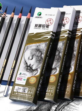 马利炭笔匠心艺术家美术软中硬素描16B铅笔炭画速写C7300