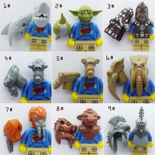 乐高 LEGO 散货 人仔头 星战  鲨鱼 人仔配件 零件