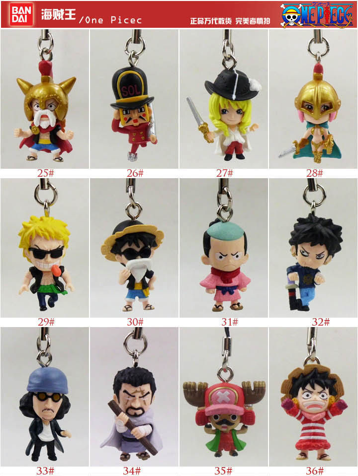 BANDAI万代正版扭蛋 海贼王 onepiece 挂件 路飞 乔巴 索窿 第2组
