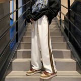 AK92*P55控78元主推品质款直筒宽松拼接条纹加绒加厚休闲裤男，男装卫衣，电商A249