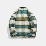 MY01*P138控178白底图直播款冬装宽松格纹毛呢加厚棉衣外套男，男装棉衣，电商A249