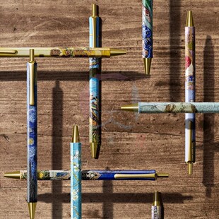 日本penon木质限定画家艺术家梵高名画作品立体印刷按动圆珠笔