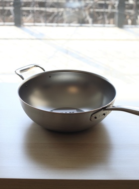 新款代购比利时falk隼铜芯炒锅不锈钢夹铜大炒勺大号中式烩饭锅