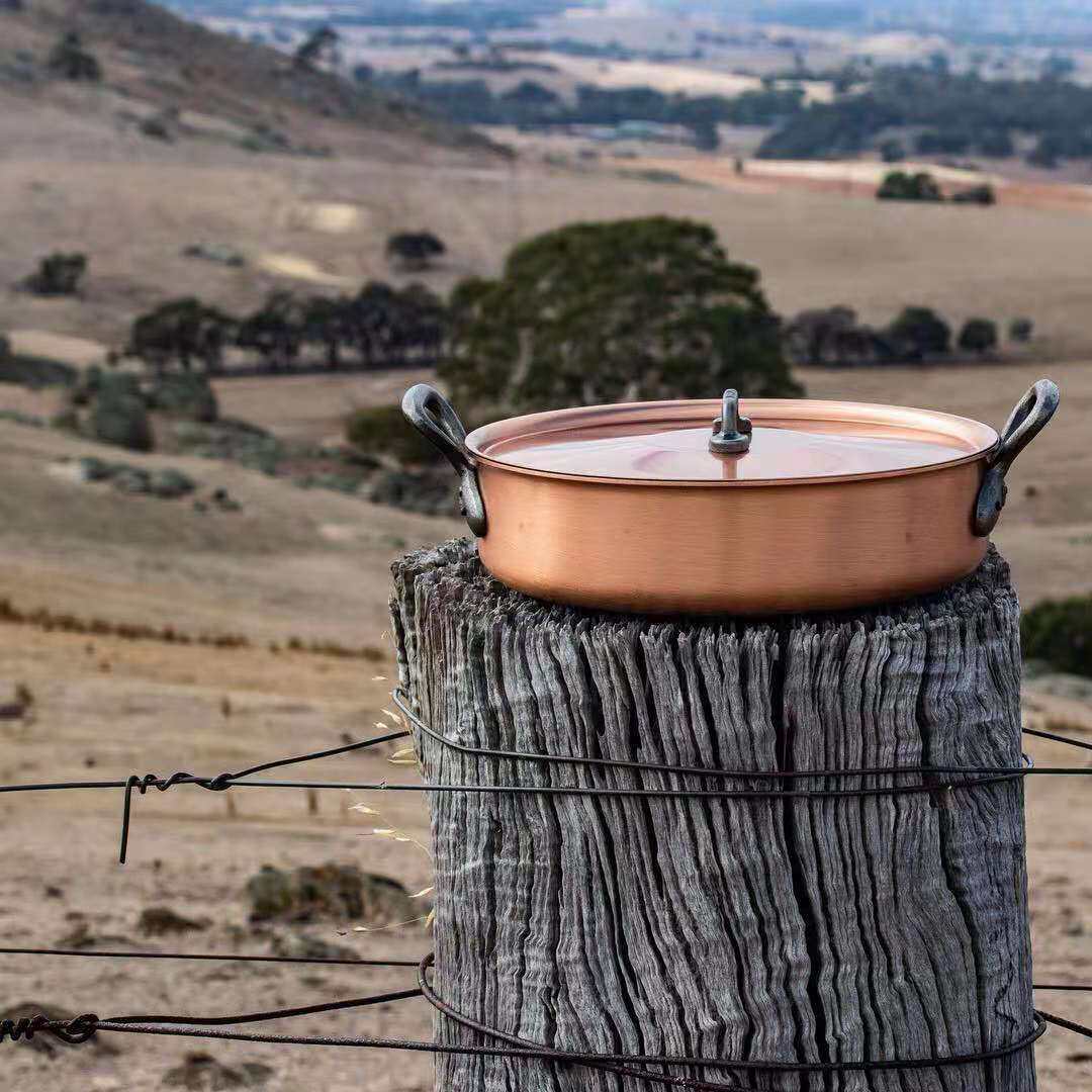 国行比利时falk隼传统法式双耳深煎锅平底牛排纯铜锅无涂层saute