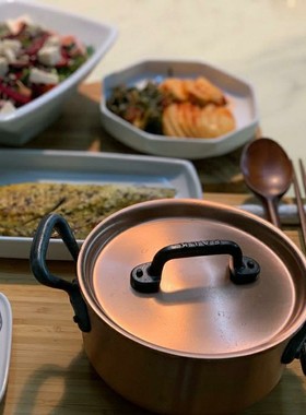 欧式falk纯铜奶锅迷你甜品平底锅无涂层煤气灶双耳辅食锅泡面铜锅