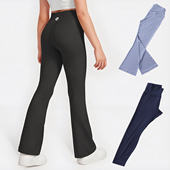 170女童女士微喇叭瑜伽裤 夏季 薄打底练功鲨鱼显瘦长裤 130 瑜珈裤