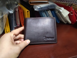 商场撤柜品牌男士库存钱包牛皮真皮钱包短款两折带驾驶证啡色
